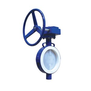 Robinet à papillon revêtu de type intercalaire avec engrenage FluoroSeal lv