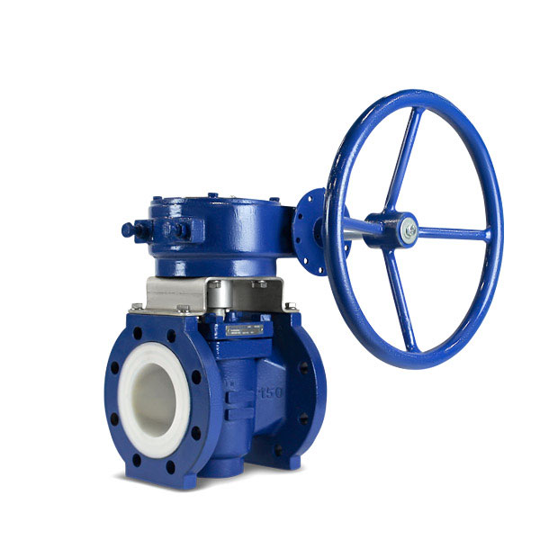 Lined plug valve gear operated FluoroSeal lv